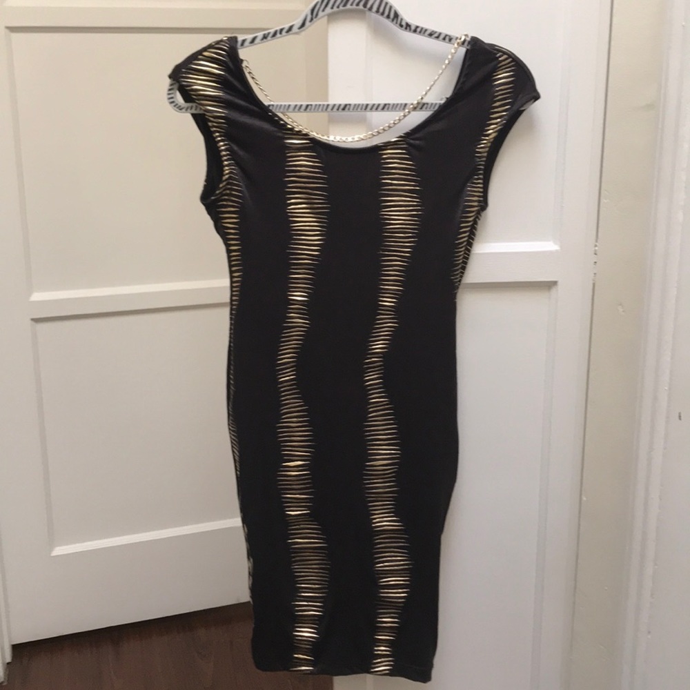 EUC Black and Gold Mini Party Dress